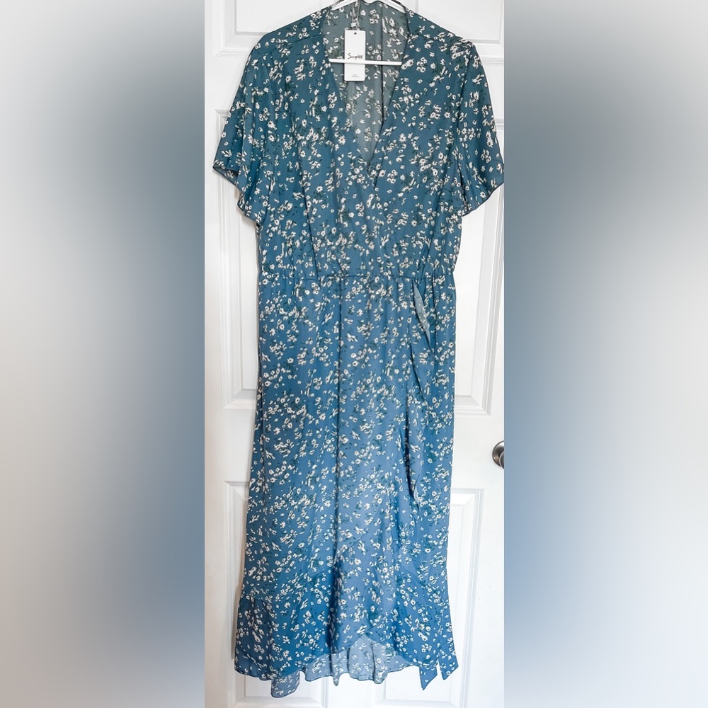 Simplee blue floral dress